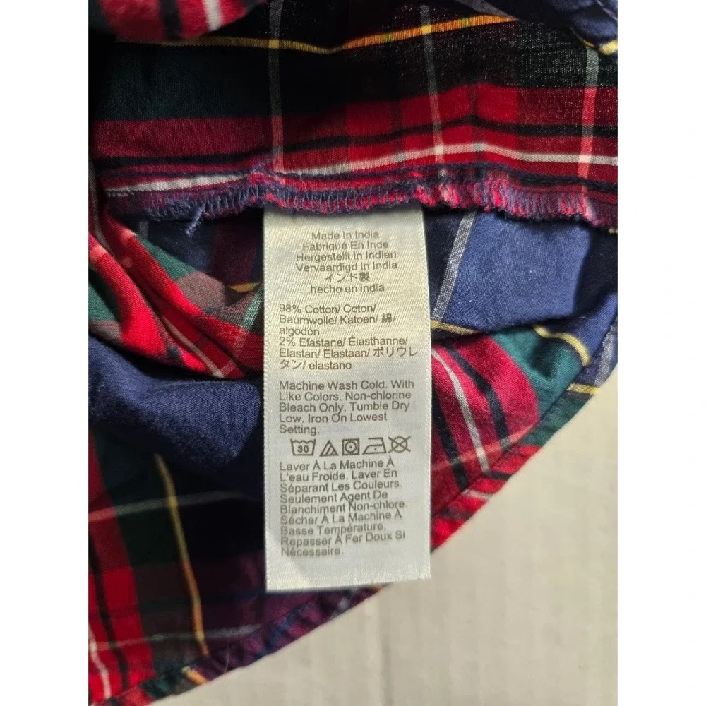 J. Crew Men's Large Plaid Button Down Shirt Long Sleeve Red Green Blue‎ Casual